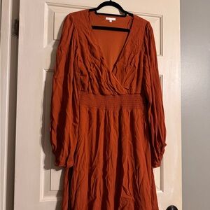 Gianni Bini Terracotta Long Sleeve Dress